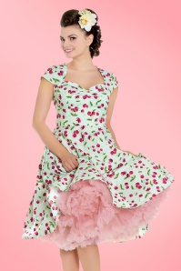 Bunny - 50s April Cherry Swing Dress in Mint Green 2