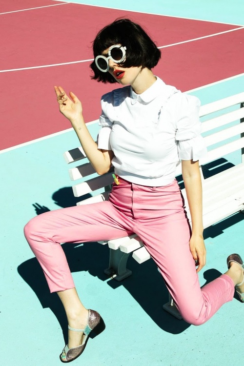Collectif Clothing - Maddie-broek in Bubblegum-roze 5
