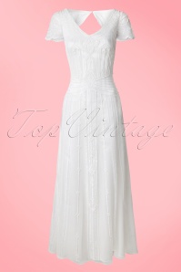 Frock and Frill - 20s Phoebe Embellished Maxi Dress in White