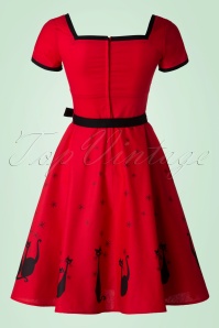 Heart of Haute - 50s Simone El Gato Gomez Swing Dress in Red 6