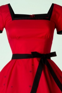 Heart of Haute - 50s Simone El Gato Gomez Swing Dress in Red 4