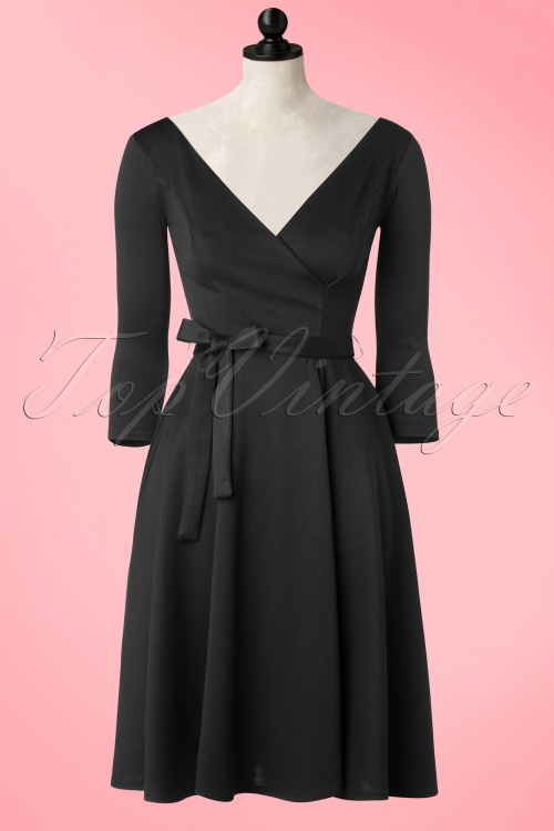 Heart of Haute - 50s Donna Swing Dress in Black