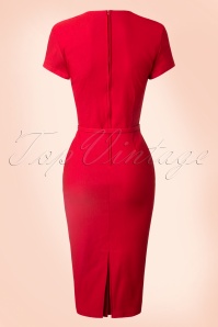 Pinup Couture - 40s Charlotte Pencil Dress in Red 8