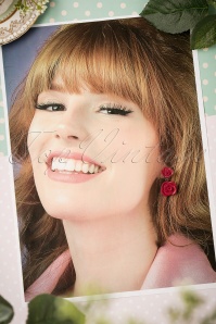 Sweet Cherry - 40s Romantic Red Roses Earrings 2