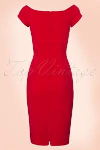 Vintage Chic for Topvintage - Candace Pencil Dress Années 50 en Rouge 4