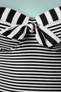 Belsira - 50s Nancy Stripes Halter Swimsuit in Black and White 4