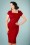 Vintage Chic 50s Laila Pleated Scuba Crepe Pencil Dress in Red 100 20 22210 20170706 0012w