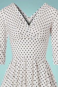 Unique Vintage - 50s Diana Dotted Swing Dress in White 6