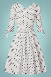 Unique Vintage - Diana Gepunktetes Swing-Kleid in Weiß 8