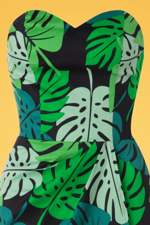 Collectif Clothing - Mahina Tahiti Palm Sarong Kleid in Grün 7