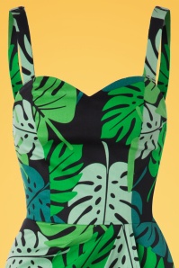 Collectif Clothing - Mahina Tahiti Palm Sarong Dress Années 50 en Vert 5