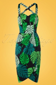 Collectif Clothing - Mahina Tahiti Palm Sarong Kleid in Grün 3