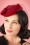 Collectif Clothing - Lucy Bow Hat Années 50 en laine Rouge 2
