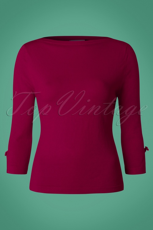 Banned Retro - 50s Addicted Sweater in Magenta