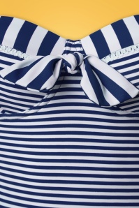 Belsira - Nancy Stripes halterbadpak in marineblauw en wit 5