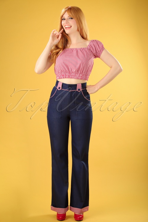 Banned Retro - 50s J'adore Trousers in Navy