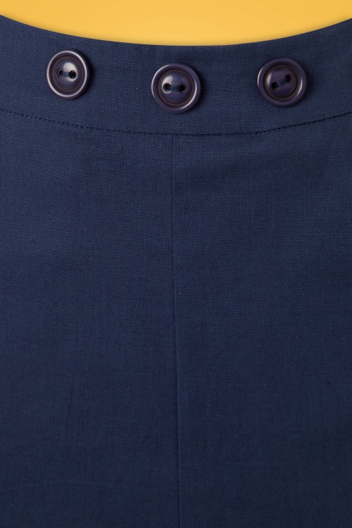 Collectif Clothing - Talis Cigarette Trousers Années 50 en Blue Marine 3