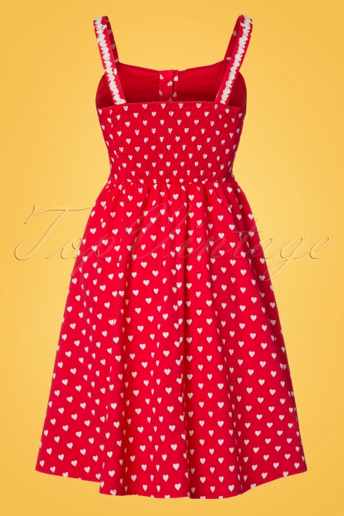 Lindy Bop - Corinna Polkadot Swing-Kleid in leuchtendem Rot 5