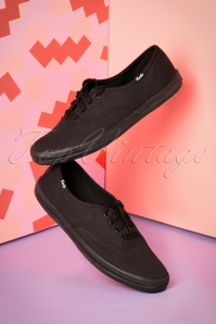 Keds - 50s Champion Core Text Sneakers in All Black 4