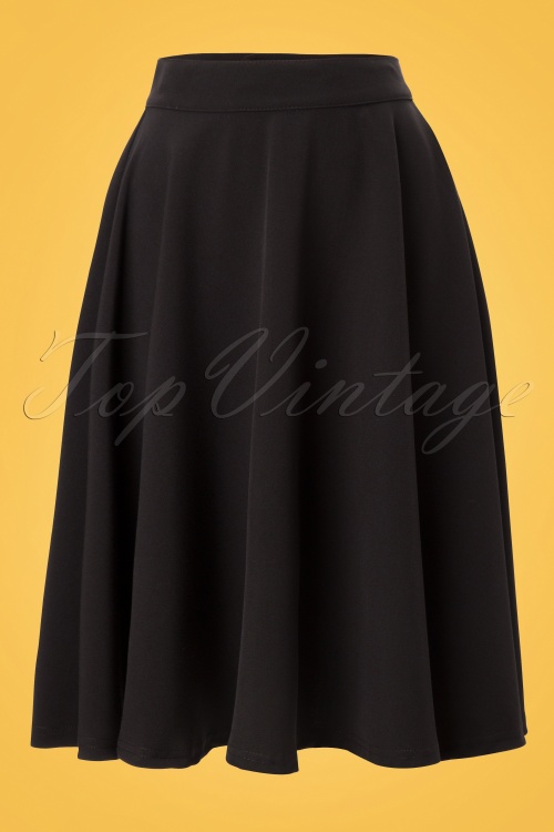 Steady Clothing - 50s High Waisted Thrills Skirt black swing 2