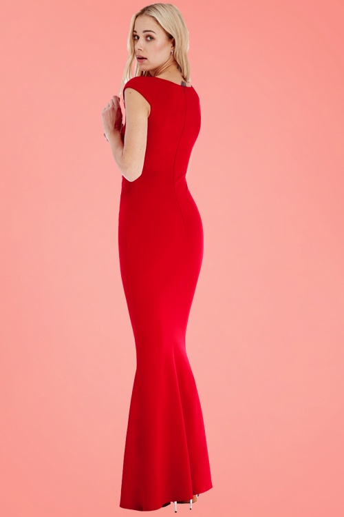 Vintage Chic for Topvintage - 50s Rachelle Maxi Dress in Red 7
