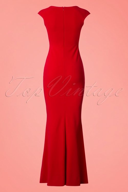 Vintage Chic for Topvintage - 50s Rachelle Maxi Dress in Red 5