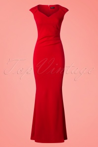 Vintage Chic for Topvintage - Rachelle Maxi Dress Années 50 en Rouge 2