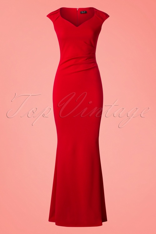 Vintage Chic for Topvintage - Rachelle Maxi Dress Années 50 en Rouge 2