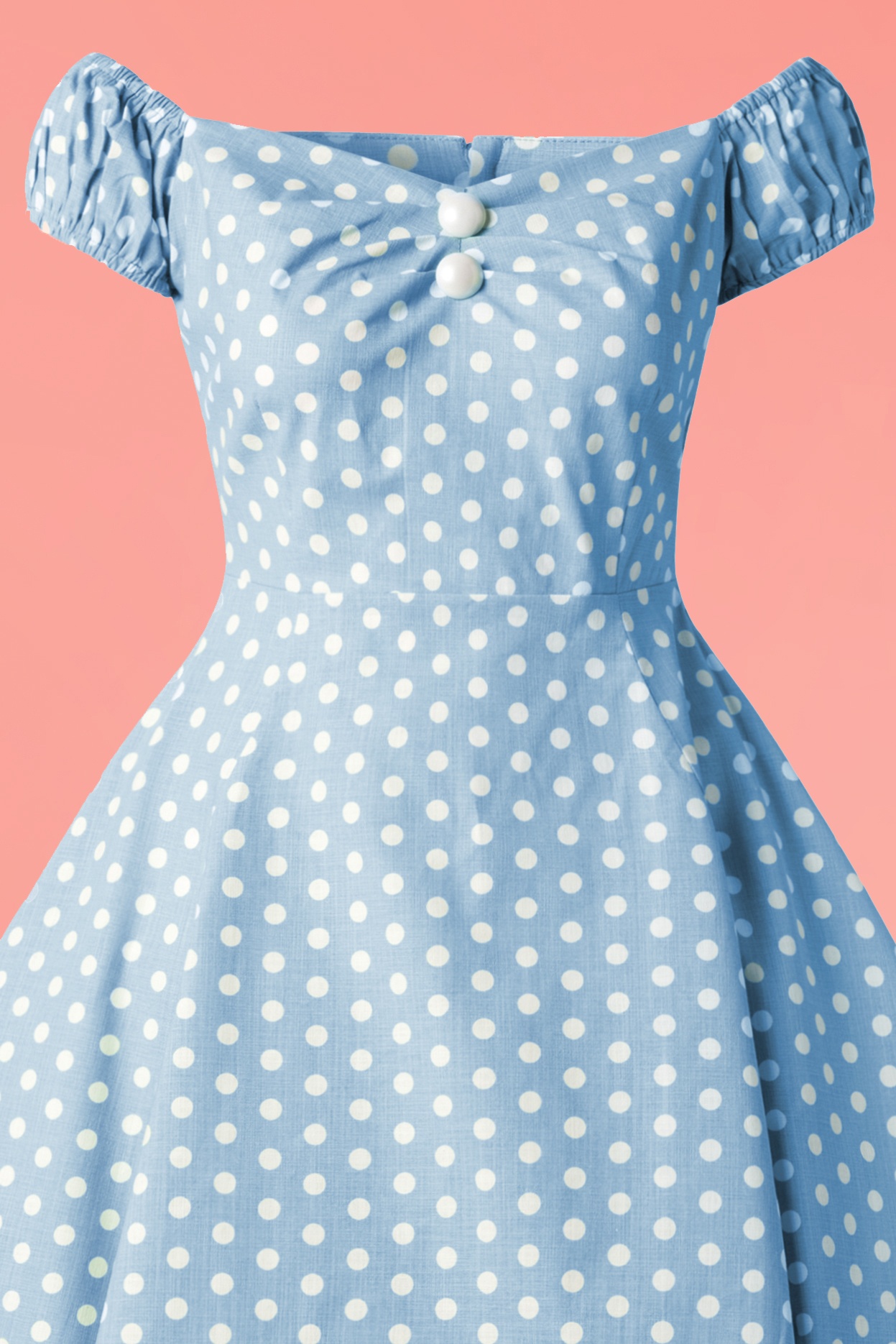 Collectif Clothing - Dolores Polkadot pop-swingjurk in donkerblauw en wit 4