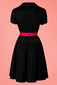 Dolly and Dotty - Sherry Roses Diner Dress Années 50 en Noir 6