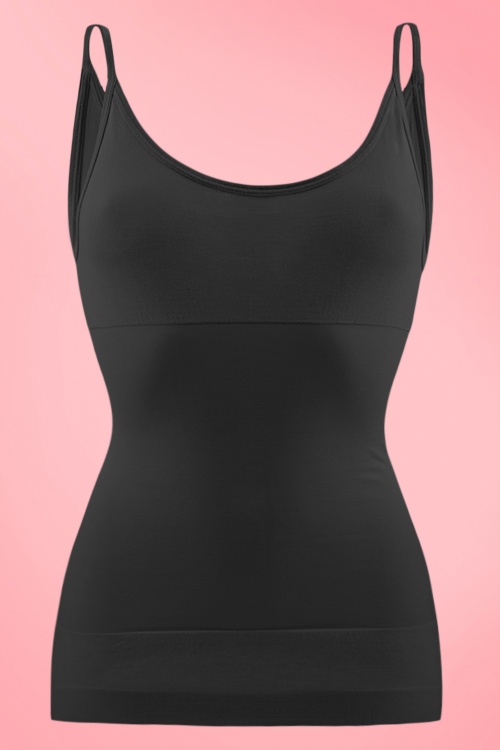  - The Cashmere Tummy Tucker Vest Black shapewear tones waist flattens tum 2