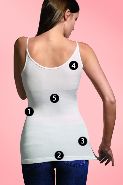  - Het Cashmere Tummy Tucker Vest Witte shapewear-toptonen maken de taille platter 3
