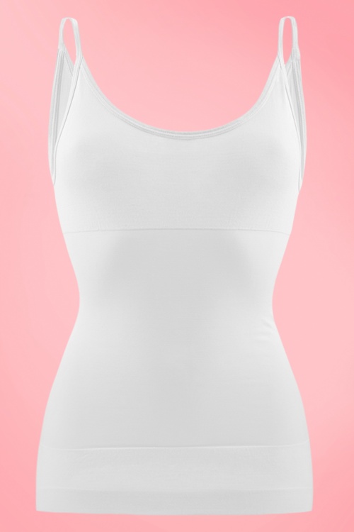  - Het Cashmere Tummy Tucker Vest Witte shapewear-toptonen maken de taille platter 2