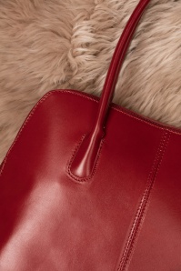 VaVa Vintage - Classic Bag Années 70 en Cuir véritable Rouge cerise 4