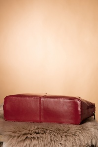 VaVa Vintage - Classic Bag Années 70 en Cuir véritable Rouge cerise 7