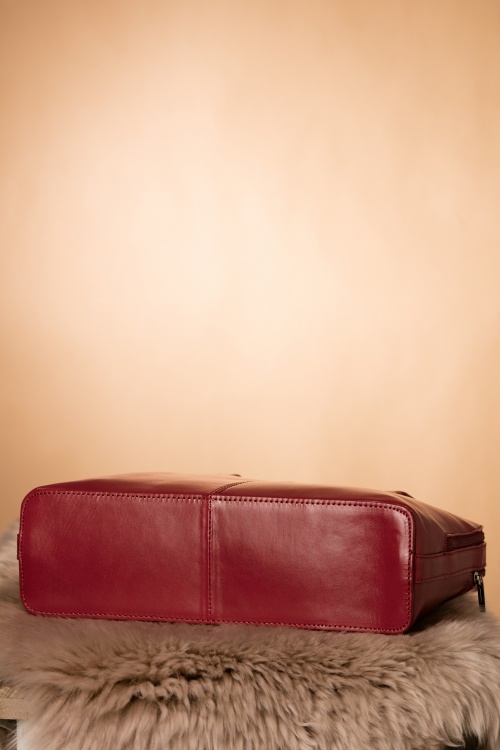 VaVa Vintage - Klassische Tasche aus echtem Leder in Kirschrot 7