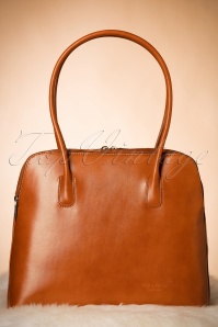 VaVa Vintage - 70s Classic Bag in Cognac Tan genuine leather 5