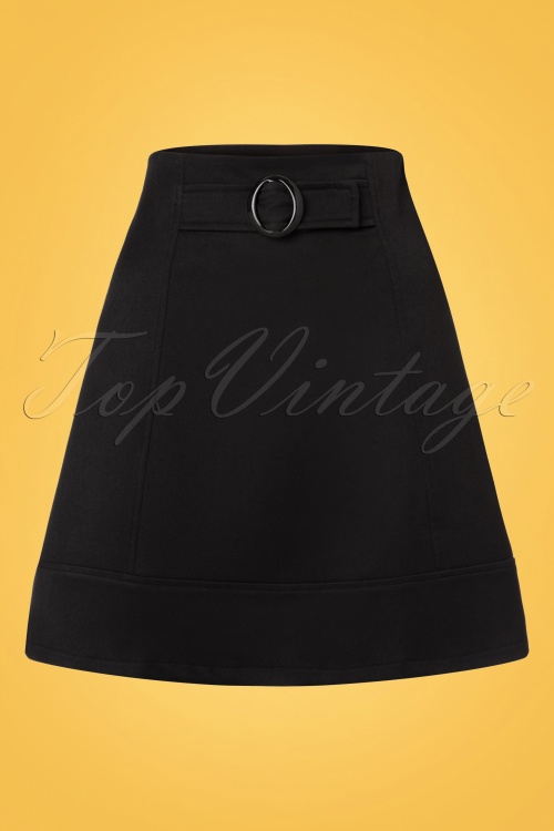 Banned Retro - Colleen A-Line Skirt Années 60 en Noir 2