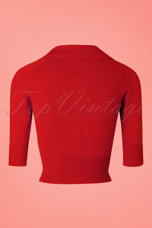 Banned Retro - 40s April Bow Cardigan in Red 4