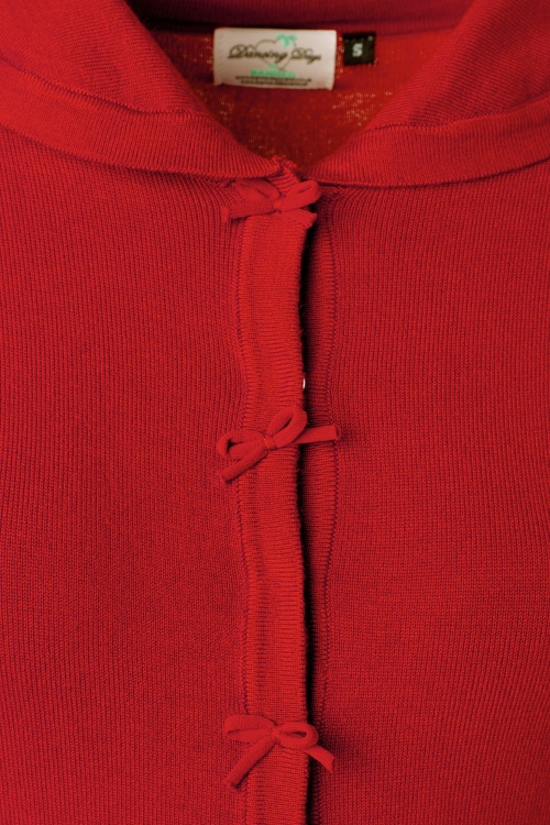 Banned Retro - April Bow Cardigan in Rot 3