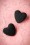 Velvet Heart Earrings Années 50 en Noir
