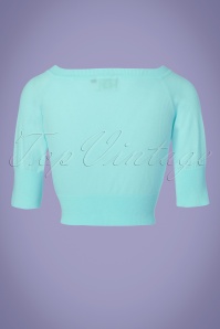 Banned Retro - 50s Raven Cardigan in Light Blue 3