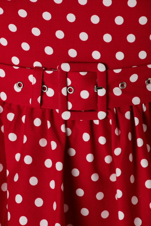 Dolly and Dotty - Wendy Polkadot Swing Dress Années 50 en Rouge 5