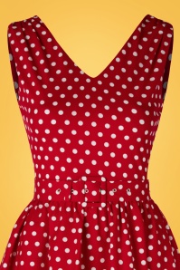 Dolly and Dotty - 50s Wendy Polkadot Swing Dress in Red 3