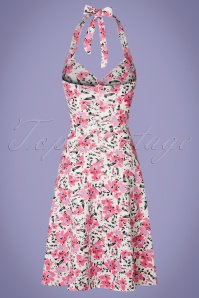 Vintage Chic for Topvintage - Yolanda Floral Neckholder-Kleid in Elfenbein 5