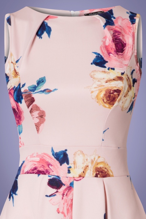 Vintage Chic for Topvintage - Veronica Floral Flare Dress Années 50 en Rose Pastel 3