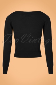 King Louie - 50s Boatneck Cottonclub Top in Black 3