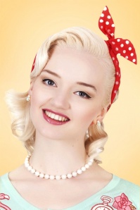 Collectif Clothing - Pin-Up Dot Haarsjaal Rood & Wit 3