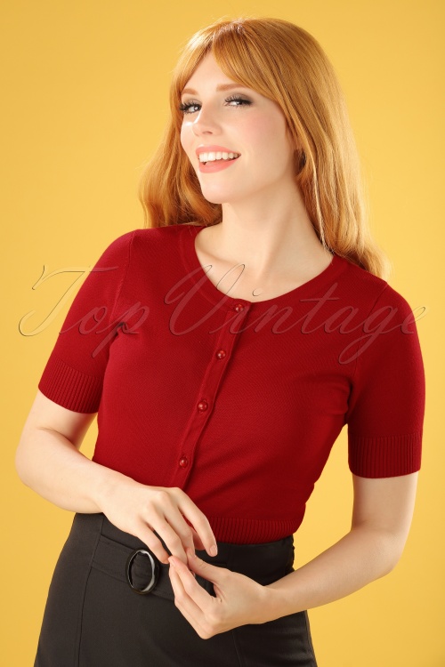 Bunny - 50s Wendi Cardigan in Red