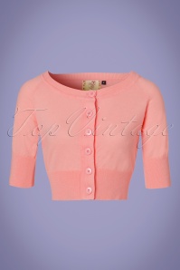 Banned Retro - 50s Raven Cardigan in Light Pink 2